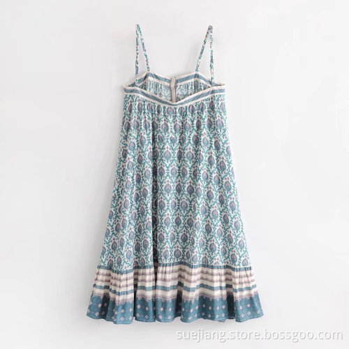 Good Quality Women Floral Print Summer Dress